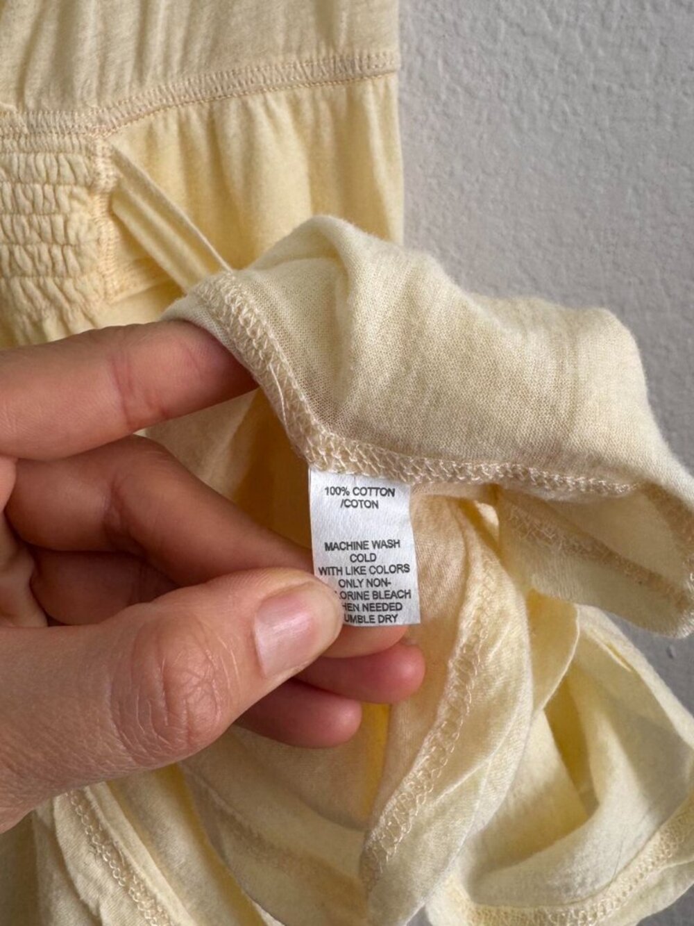RARE Y2K Abercrombie & Fitch Butter Yellow Babydoll Tie-Back Mini Dress - Small - Picture 7 of 8